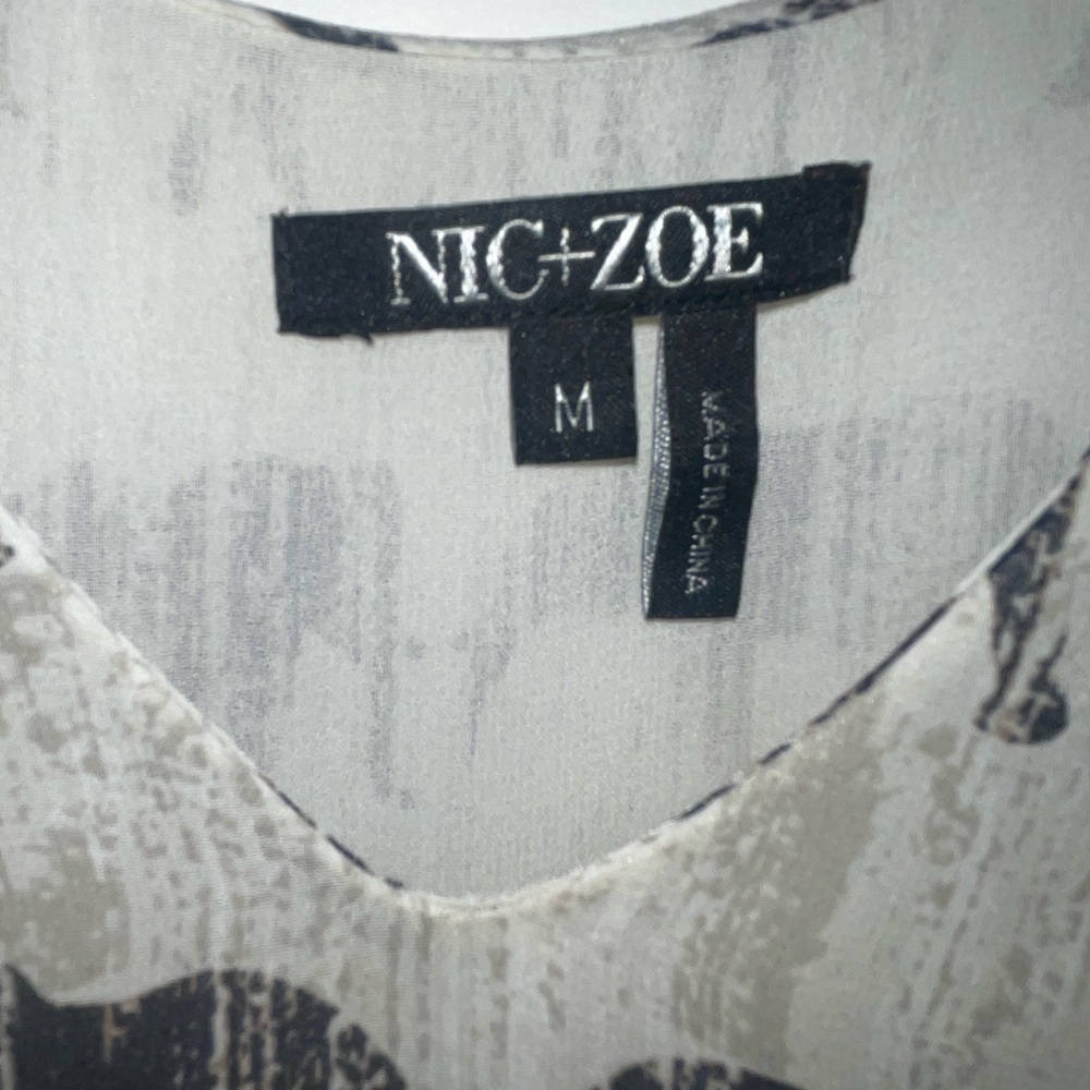 NIC+ZOE Beige Elephant Print Tank Top - Picture 2 of 4